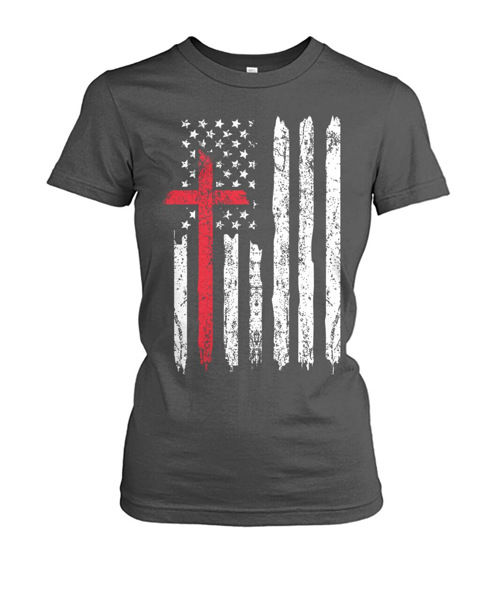 Cross and American flag