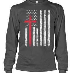 Cross and American flag