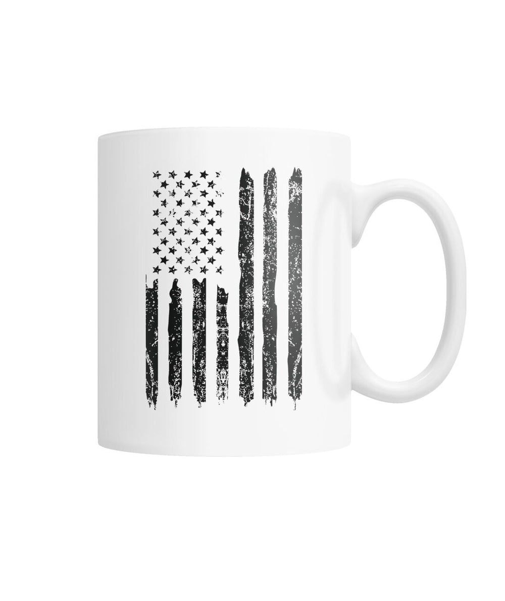 American Flag White White Coffee Mug